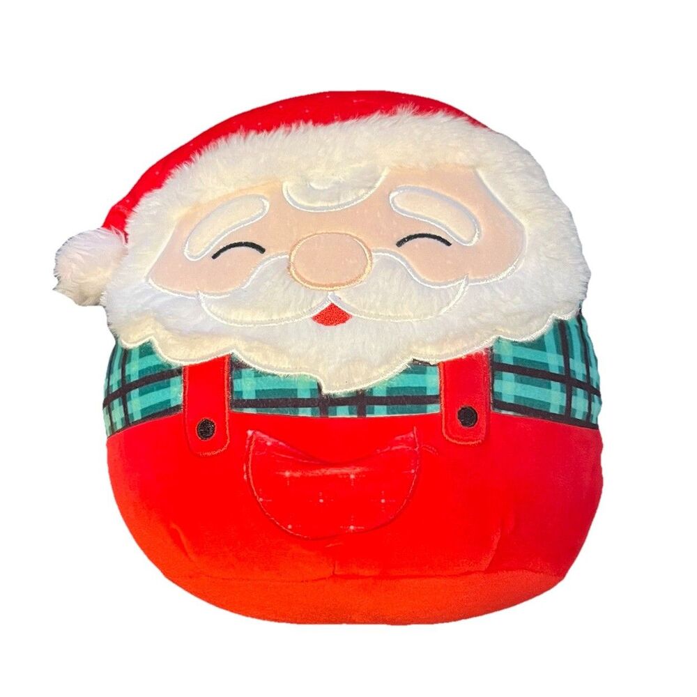 Squishmallows Nick Santa Claus Red Overalls 8" Holiday 2024 Rare Christmas Plush